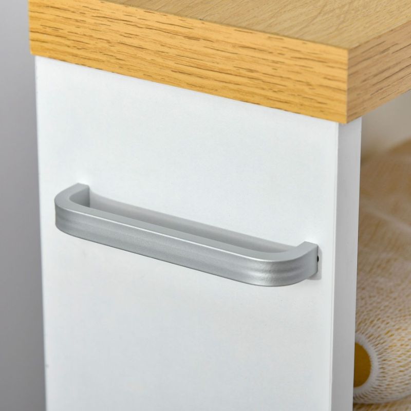 Mobiletto portaoggetti con ruote Kleankin, bianco, sottile, per bagno_voghion.com