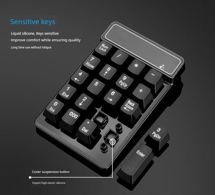 Mini Bluetooth Drahtlose Digitale Tastatur Externe USB Verdrahtete Desktop-Computer Notebook Buchhaltung Finanz Kassierer_voghion.com