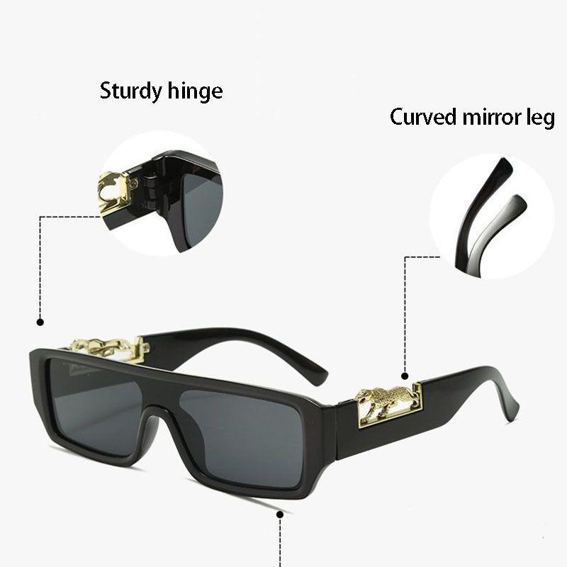 Un paio di lenti generali da uomo, occhiali alla moda con montatura piccola e casual con stampa leopardata, ideali come regalo_voghion.com