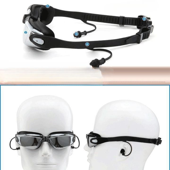 for Men Women, Non-Prescription And Prescription Options, Large Frame, Waterproof Swimming Goggles With Hat, Anti-Fog,_voghion.com