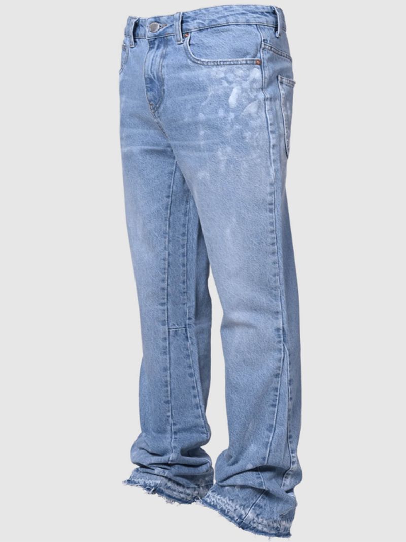 Jeans da uomo classici elasticizzati a gamba dritta, comodi e con elastico in vita, per abbigliamento casual_voghion.com