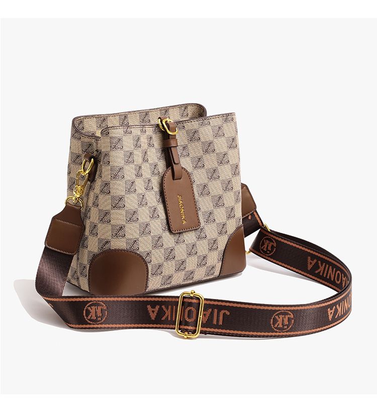 Women's Crossbody Bag Large Capacity PU Leather Printed Letter Shoulder Bag With Wide Strap For Daily Use_voghion.com