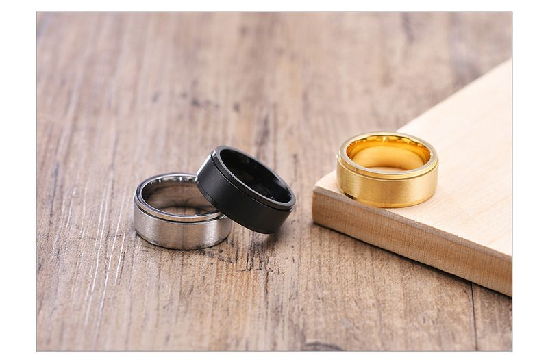 Vnox Spinner drehbar für Männer und Frauen, 6/8 mm, massiver, glänzender, matter Ehering, schlicht, lässig, klassisch, Retro, brüderlich_voghion.com