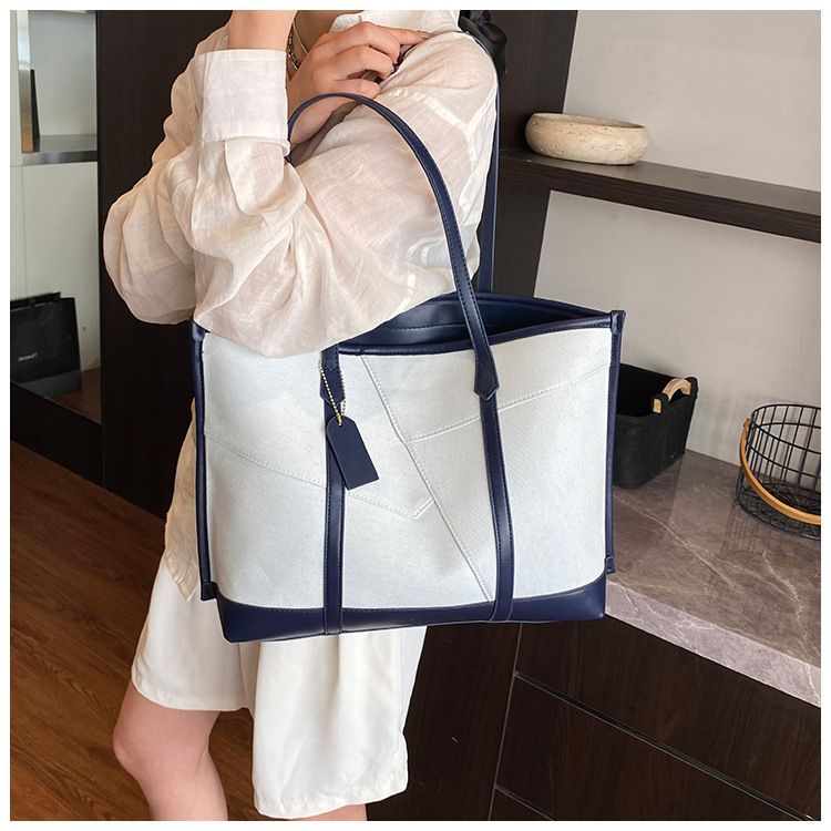 Women's Tote Bags Casual Large-capacity Handbag, Women's Fashionable Color-blocked Single-shoulder Bag, Commuting Tote Bag For Work_voghion.com