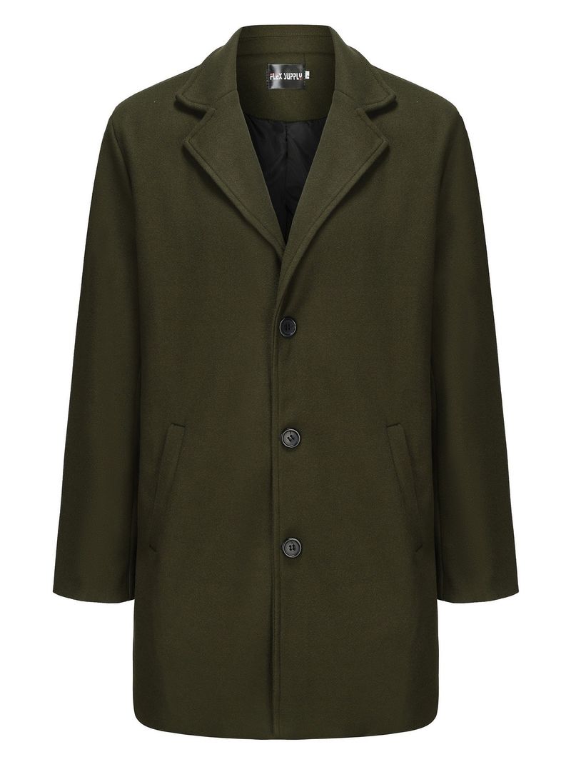 Cappotto da uomo in misto lana – Trench lungo slim fit (6 colori, S-XXXL, foderato in poliestere)_voghion.com