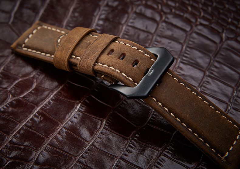 Premium Genuine Leather Watch Band For Men - Distressed Full Grain Cowhide, Rugged & Stylish, Fits 20mm To 26mm Watches_voghion.com