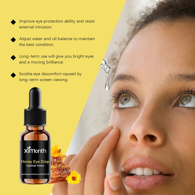 Ximonth Honey Extract Eye Drops, Refreshing, Moisturizing And Moisturizing Eye Care Solution_voghion.com