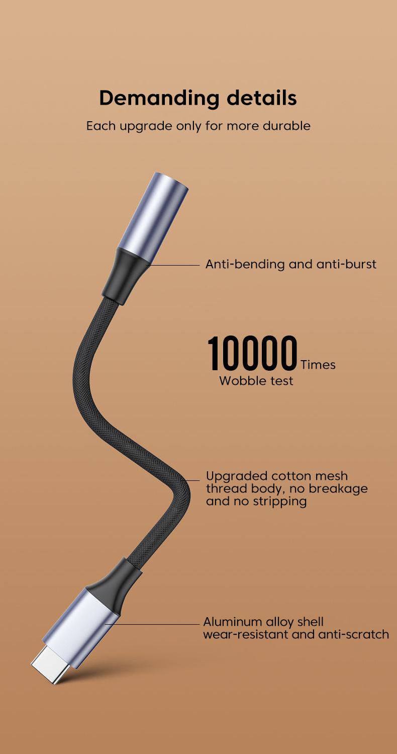USB C típusú 3,5 mm-es Aux adapter fejhallgató adapter USB-C jack audio kábel Samsung Galaxy S22 S21 Huawei P50 Usbable_voghion.com