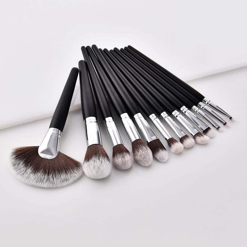 5/7/11/12 Stück Make-up-Pinsel, Make-up-Werkzeuge, Augenset, Lidschattenpinsel, schwarzes und silbernes GUIHUI_voghion.com