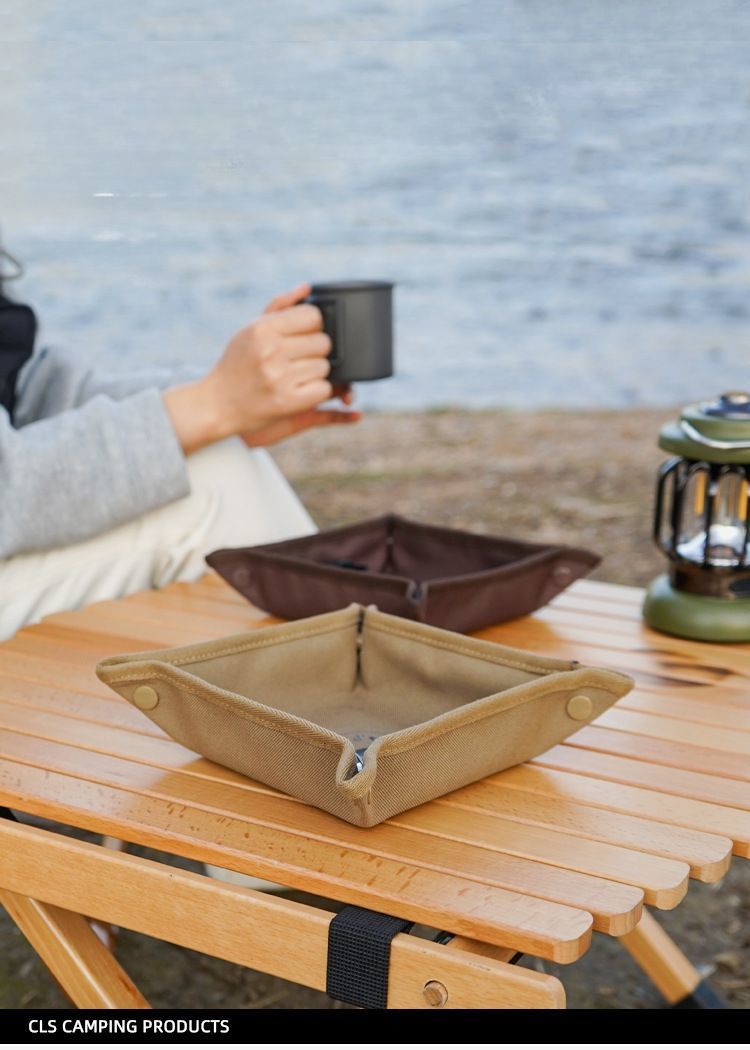 CLS Outdoor Camping Home Travel Box Portable Folding Square Miscellaneous Storage Tray_voghion.com