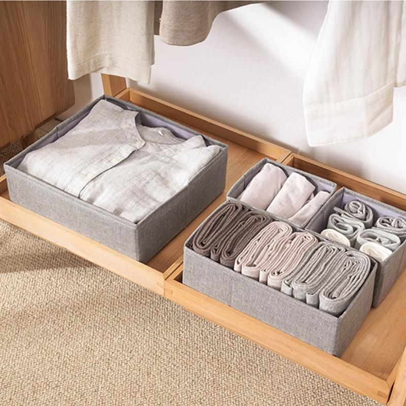 Storage Bins With Handles - 3-Pack Drawer Organizers For Clothes Baby Items & Underwear (Breathable Cotton Foldable Multi-Use)_voghion.com