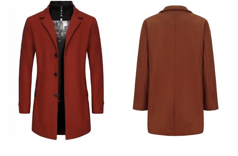 Cappotto da uomo in misto lana – Trench lungo slim fit (6 colori, S-XXXL, foderato in poliestere)_voghion.com