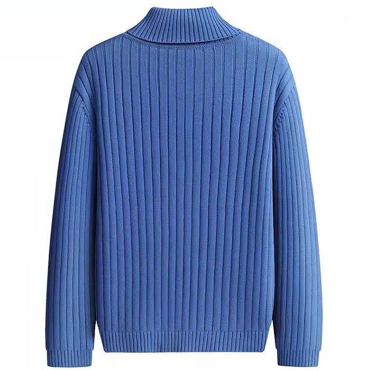 Herrenbekleidung einfarbiger Rollkragenpullover für Herren, lockerer, verdickter, vielseitiger Herbst- und Winterpullover, warmes Unterhemd, Strickpullover_voghion.com