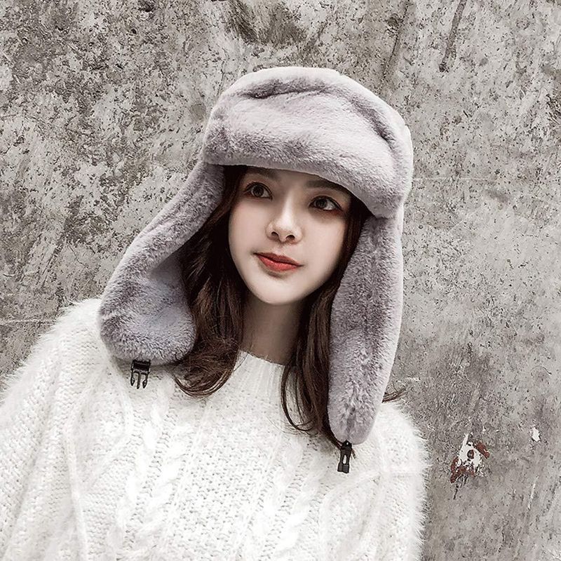 LazyZoom Cappello invernale da adulto, comodo, in peluche, antivento, con paraorecchie, caldo, antifreddo, per sci e ciclismo_voghion.com