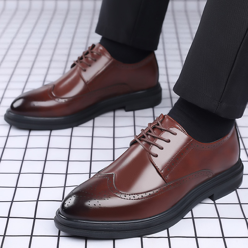 Unschlagbare Qualität Neue Herren Block Business Casual Britische Formale Leder Koreanische Version Schuhe Herren Atmungsaktiv_voghion.com