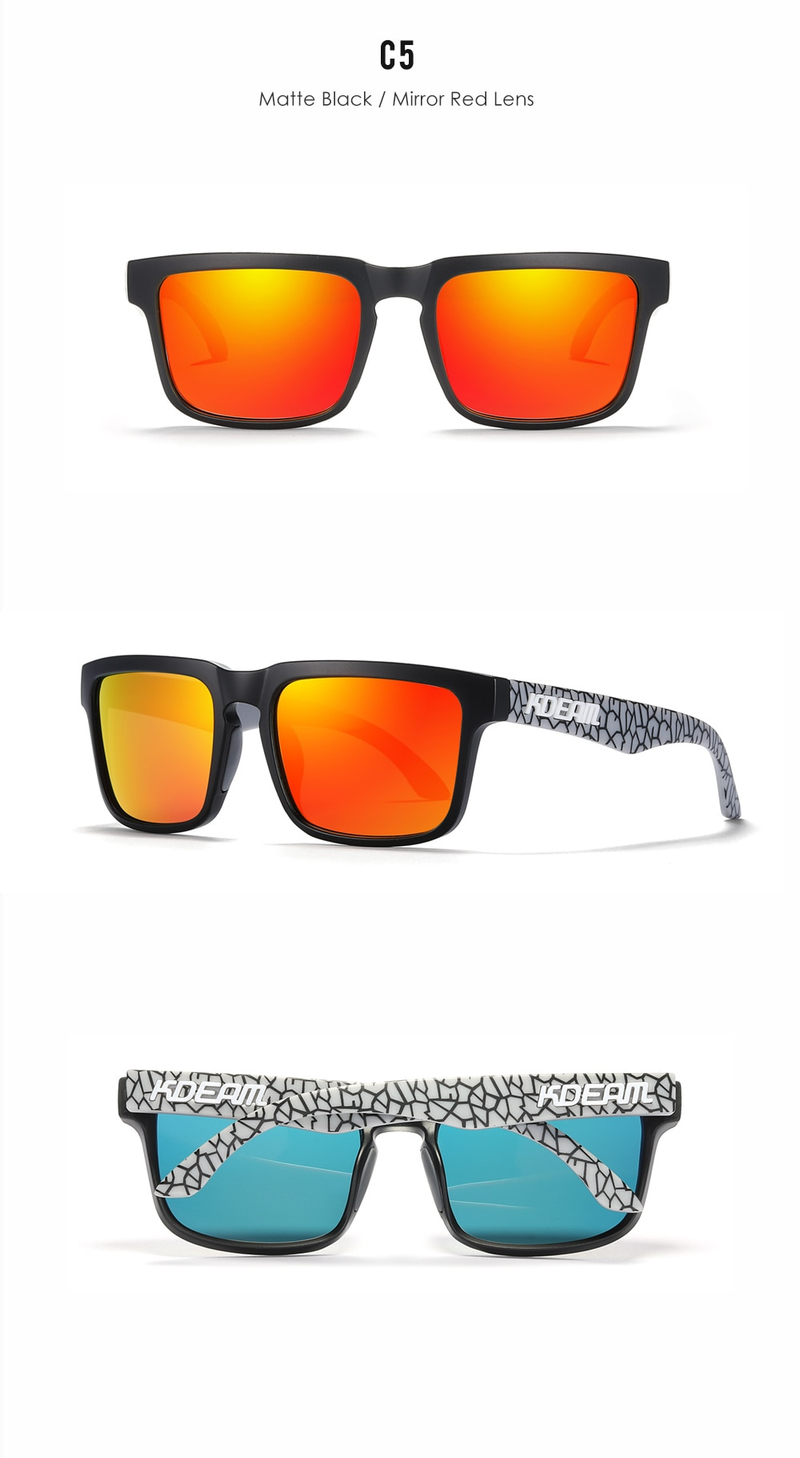 Nuovi arrivi Nuovi arrivati KDEAM Occhiali da sole polarizzati quadrati dal design originale da uomo, vintage, alla moda, da donna, con lenti a specchio_voghion.com