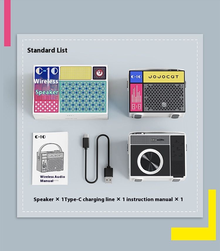 Retro Bluetooth Speaker - Vintage Wireless Speaker With TF Card Support, 5W Bass Sound, 10H Playtime - Portable Desktop Decor For Home/Outdoor_voghion.com