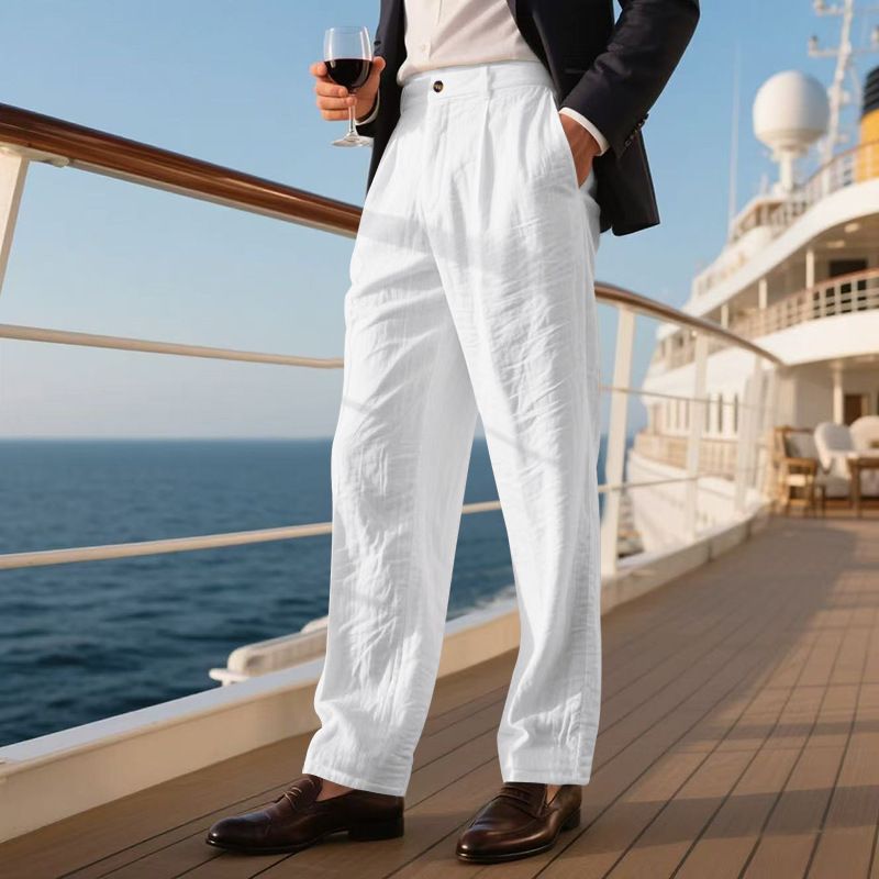 Herrenbekleidung Herren Freizeithose Sommer Dünne Lose Gerade Business Anzughose Herren_voghion.com