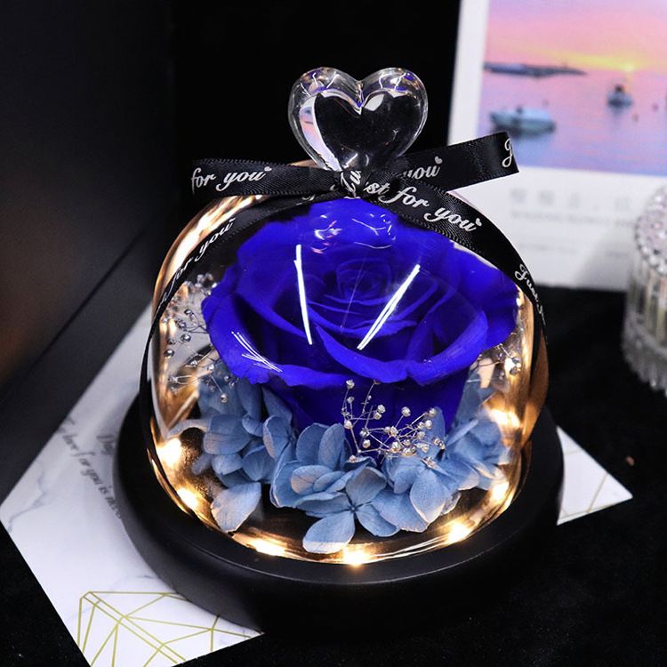 Preserved Rose Gift Box - Heart-Shaped Glass Lamp | Heart-Shaped/Creative Gift | Valentine's Day/Christmas/Anniversary_voghion.com