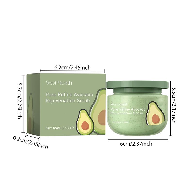 West&Month Avocado Ice Cream Scrub, Moisturizing, Hydrating, Cleansing And Exfoliating Body Scrub_voghion.com