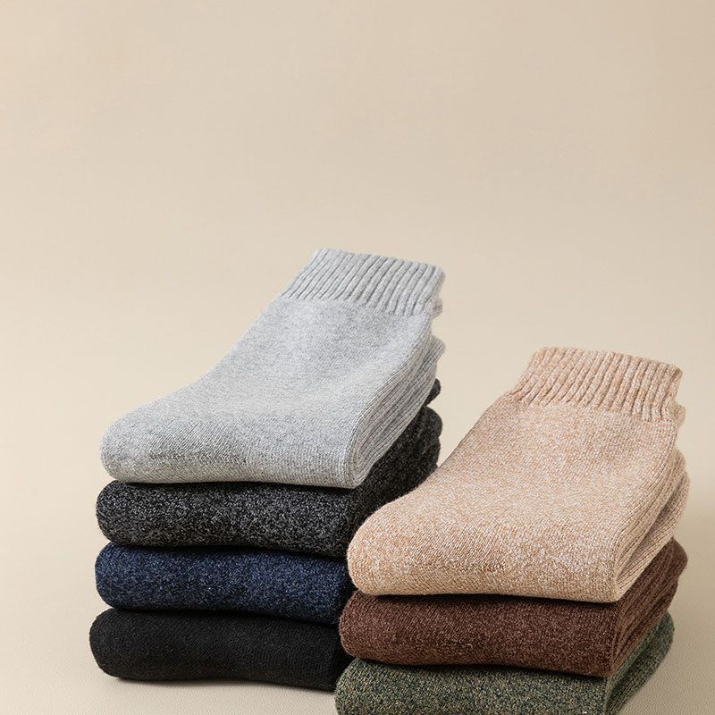 Winter dikke handdoek sokken heren dikke badstof sokken casual diamant midden sokken katoenen sokken heren warme sokken wollen sokken_voghion.com