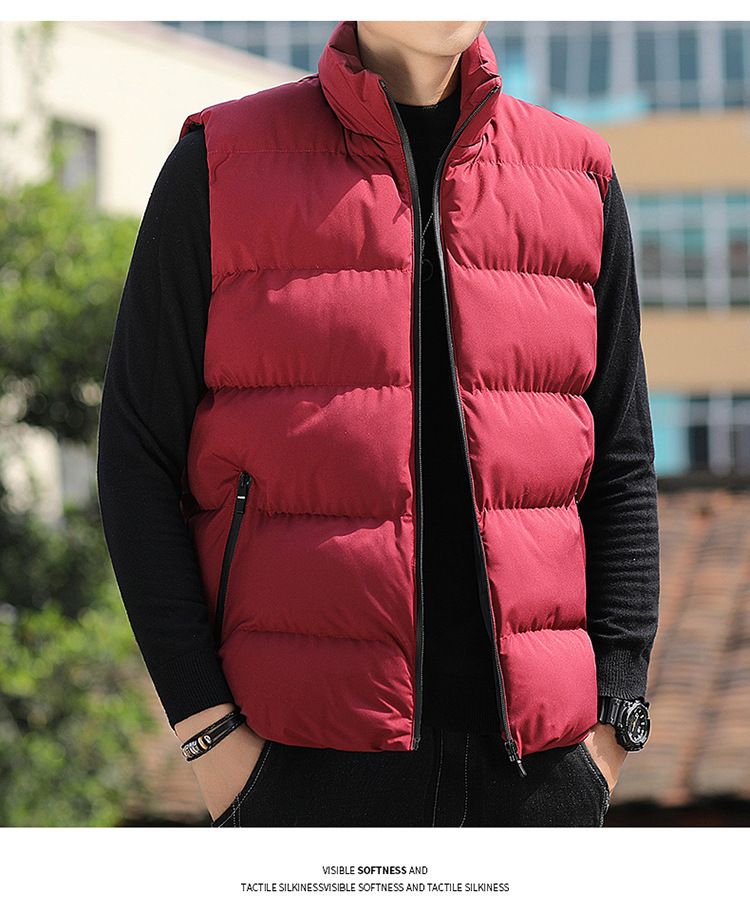 Cross Border Large Size Casual Men's Vest Men's Loose Autumn And Winter Vest Warm Down Cotton Warm Jacket Cotton Clothing_voghion.com