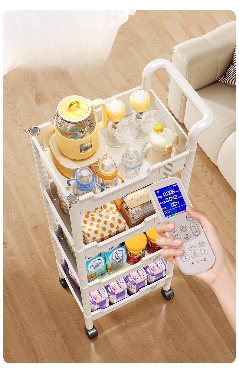 Carrinho de cozinha, chão, quarto, multicamadas, suprimentos para bebês, mochila móvel, suporte para lanches, organizador_voghion.com