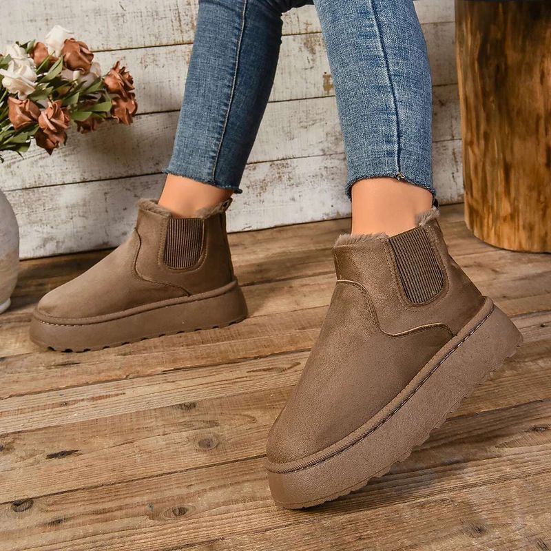 SHLIANG Neue Winter Frauen Schnee Stiefel Plüsch Warme Rutschfeste Wasserdichte Damen Wohnungen Turnschuhe Casual Slip auf Weibliche Stiefeletten Botas mujer Y0078_voghion.com