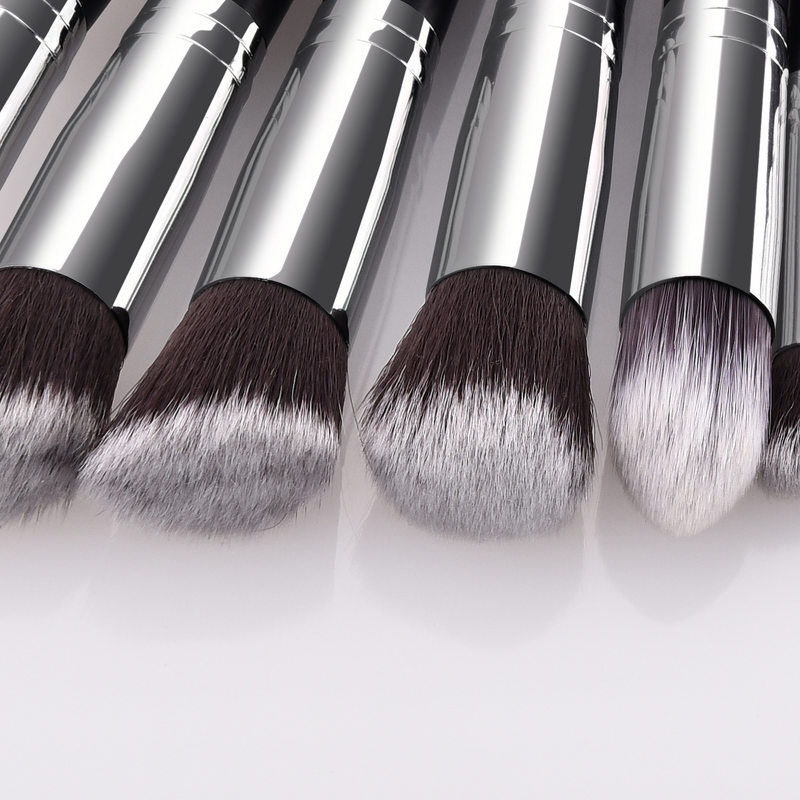 14-piece makeup brush set, black and silver, five big and five small, double-headed eyelash brush, makeup tools GUJHUI_voghion.com