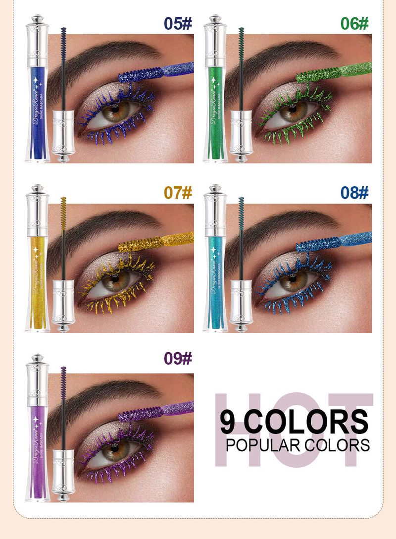 Multi - Colored Sparkling Diamond Waterproof Mascara - Shimmering Sapphire Blue, Glittering Gold, Fine Diamond Silver & More With Pearlescent Glitter_voghion.com