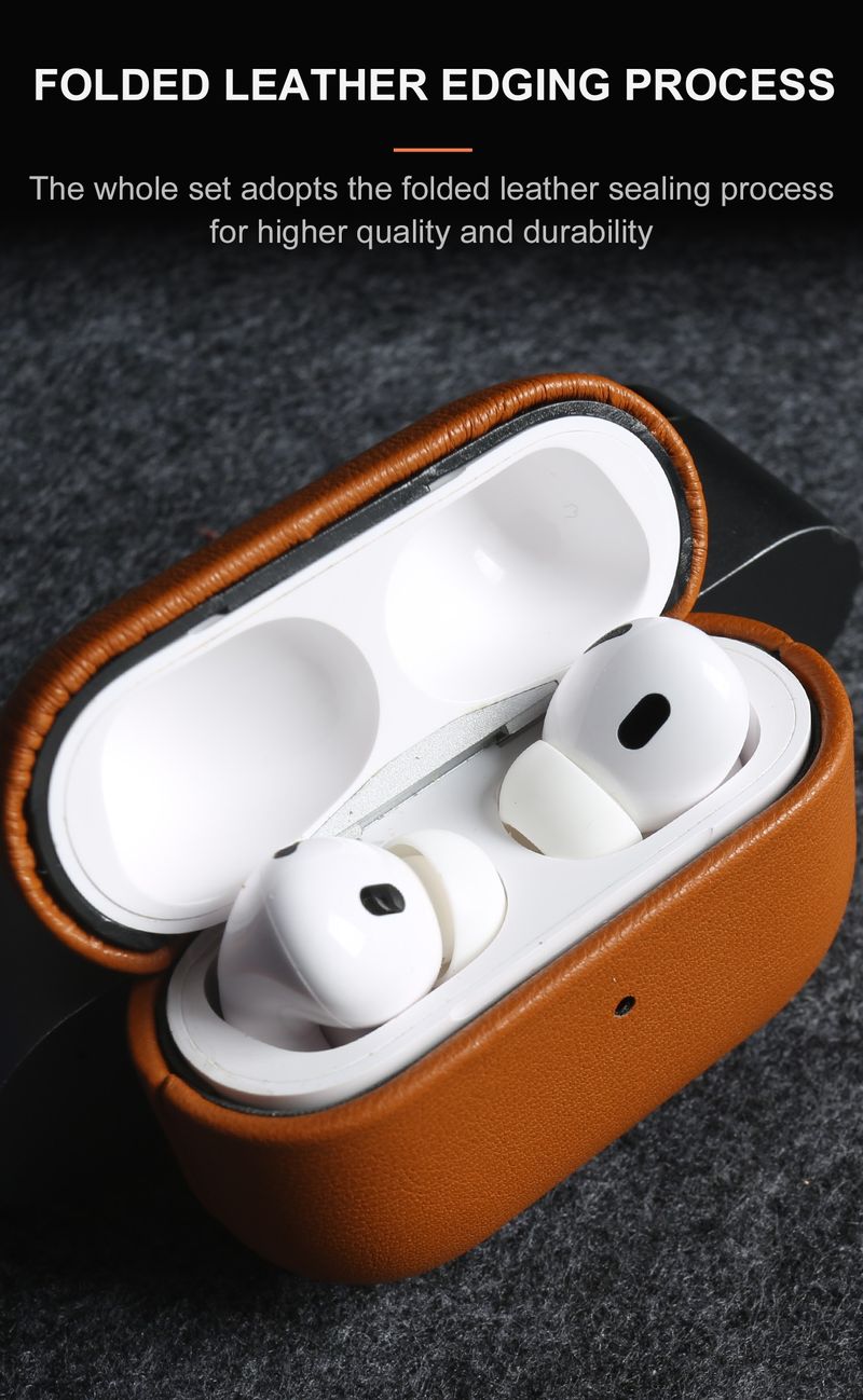Biobased Eco-Friendly Leather Case For AirPods Pro AirPods 4 3 Wireless Earphone Box Bluetooth Headphone Hard Protective_voghion.com