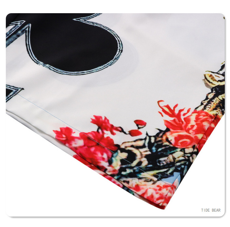 Completo da uomo casual alla moda, a maniche corte, con stampa digitale a farfalla, da spiaggia, con camicia e pantaloncini larghi_voghion.com