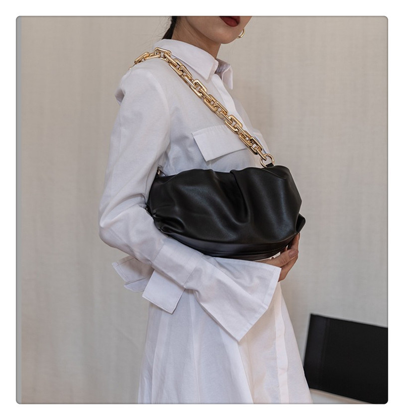 Ins High-end Sense Acrylic Chain Cloud Fold Armpit Bag Shoulder Messenger Dumpling bag 2023 new Douyin_voghion.com