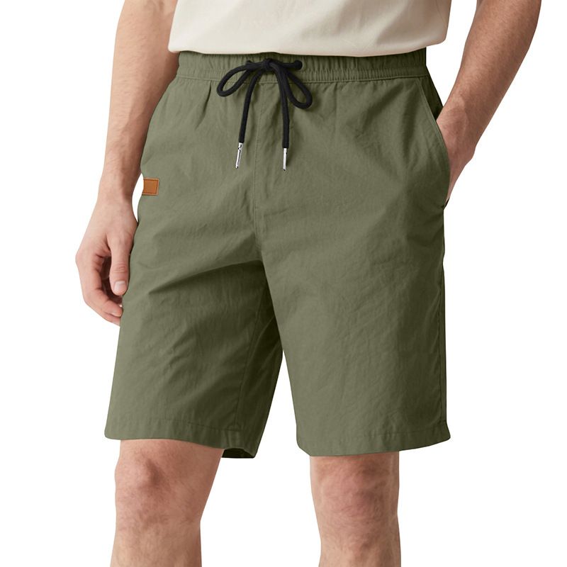 Pantalones de playa para hombre, de verano, informales, ligeros y lujosos, de cinco puntos, con cordón cruzado, talla grande_voghion.com