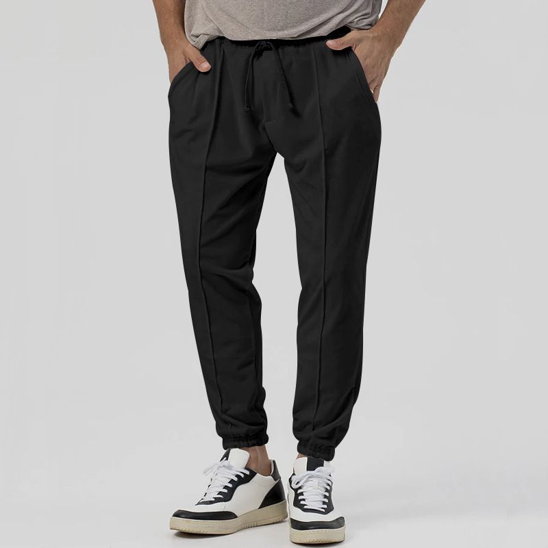 Premium Products New Sports For Autumn And Winter, Men's Solid Color Casual Sanitary Pants, Loose Leg Length Pants_voghion.com