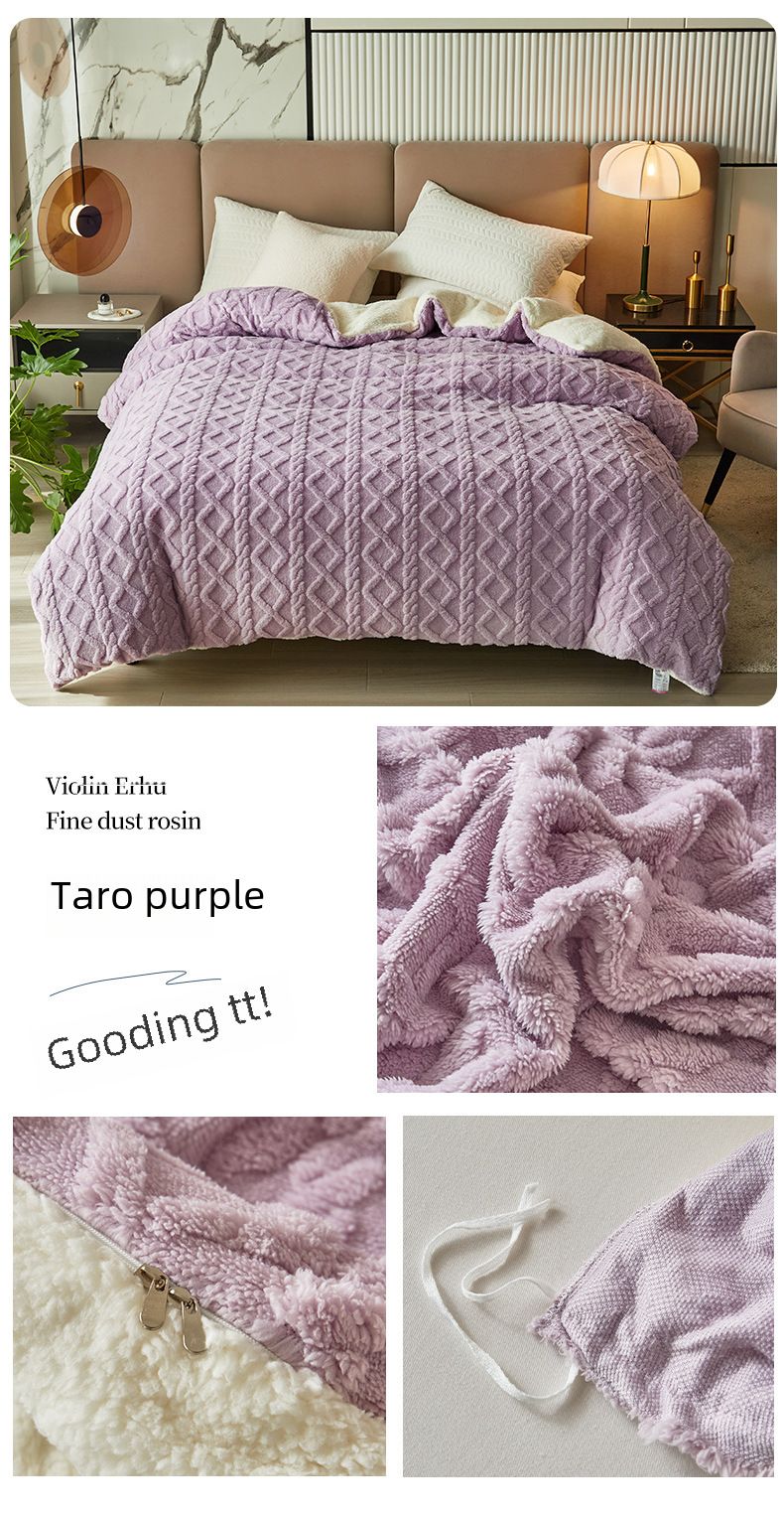 Double-layer thickened Tower velvet blanket lambswool sofa blanket office nap air conditioning children's blanket quilt cover_voghion.com