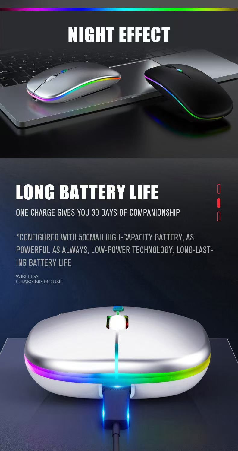 Bluetooth Light-Up Oplaadbare Stille Ultradunne Kantoortablet Zakelijke Dual-Mode Draadloze Muis_voghion.com