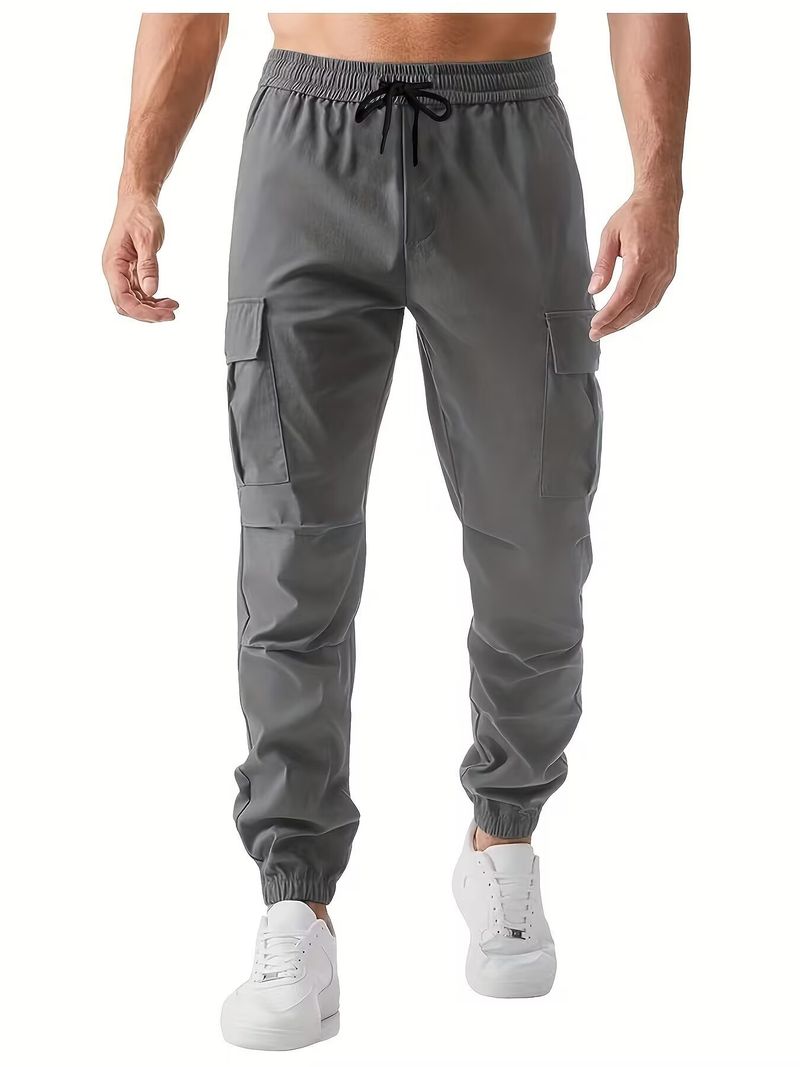 Pantalon cargo décontracté multi-poches pour homme, vêtement de sport, de course, de fitness, d'extérieur, quatre saisons, 2024_voghion.com