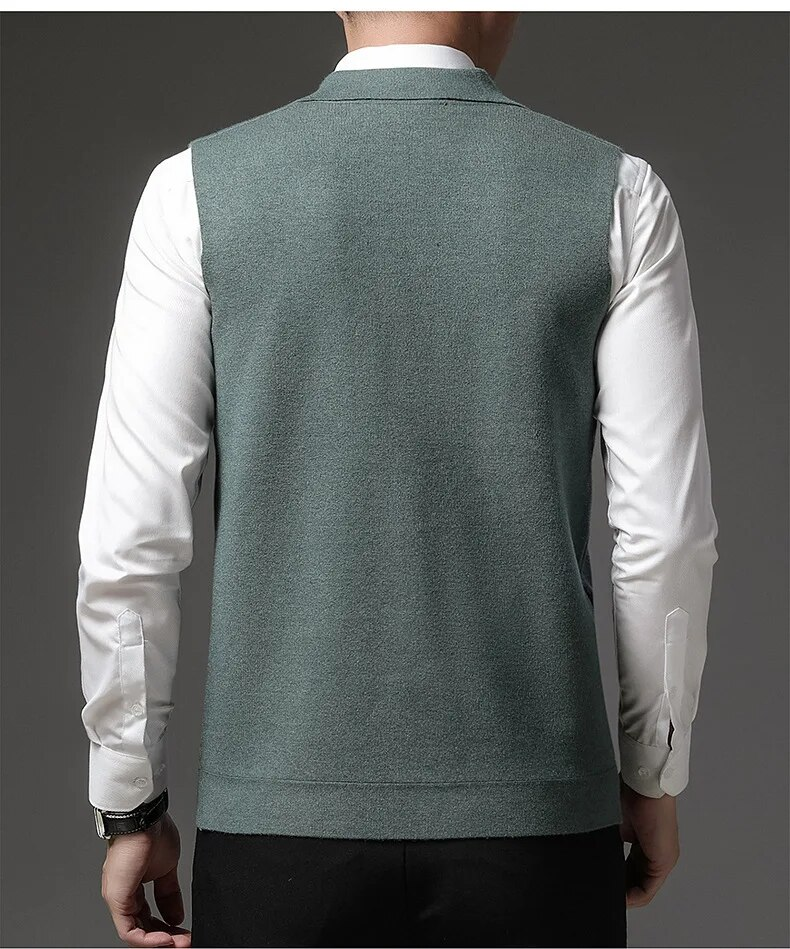 Level 4 Super Anti-Pilling Top Grade Pleuche New Autum Revers Mode Marke Strickjacke Casual Trendy Pullover Weste Ärmellos_voghion.com
