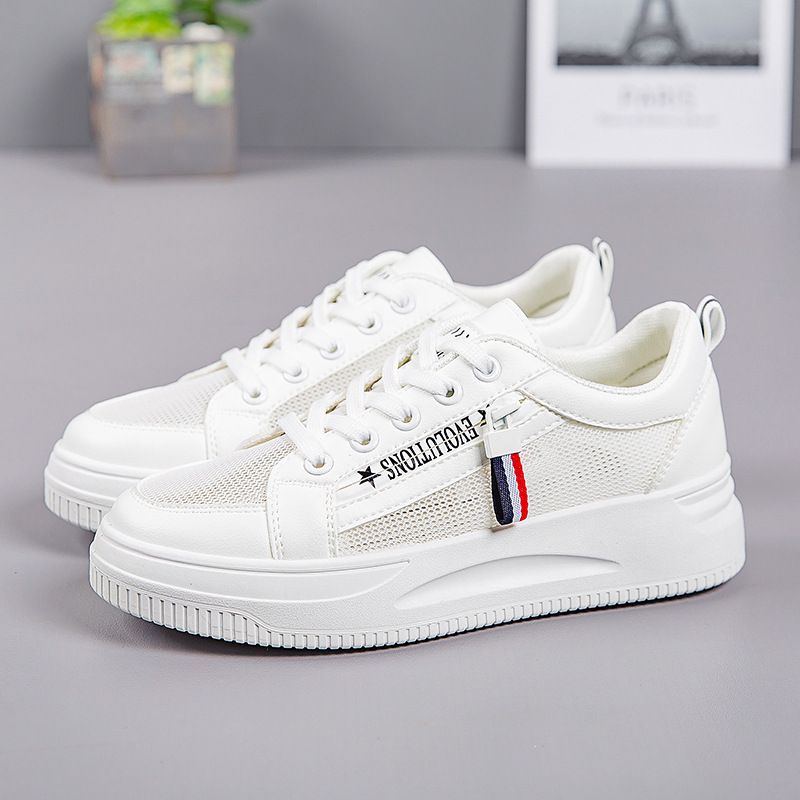 RenMou White Wom's Summer 2025 New Breathable Mesh Versatile Thin Casual Flat Bottom Spring And Autumn Sports Board Shoes Exclusive Supply_voghion.com