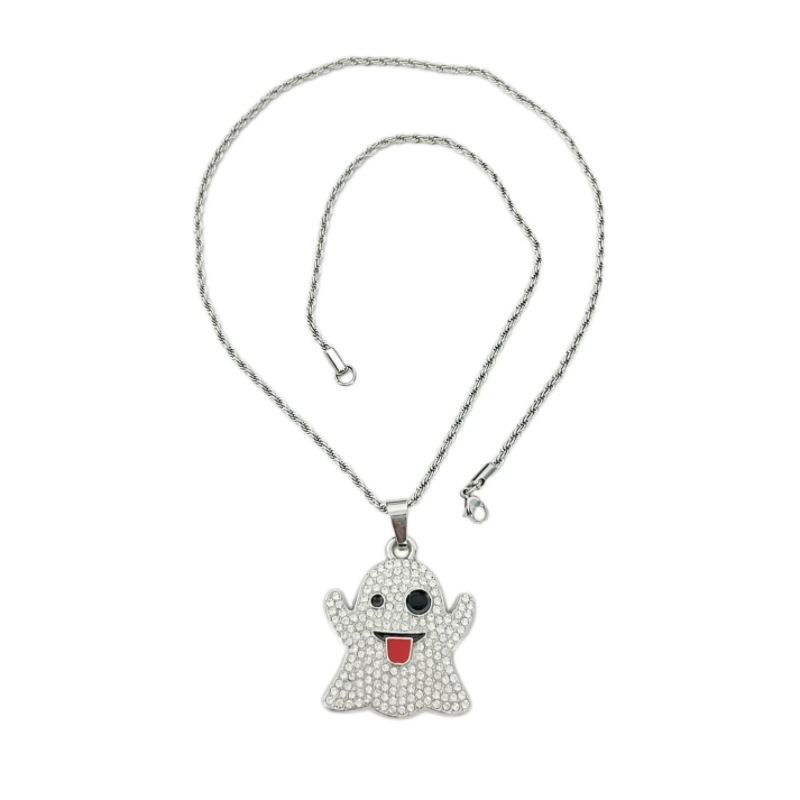 Hot Sale, Geeschteranhänger mat erausstéchter Zong, witzegen Ausdrock, modesch, voll Diamant, Stroossemoud, Hip-Hop Bijouen, Pulloverkette_voghion.com