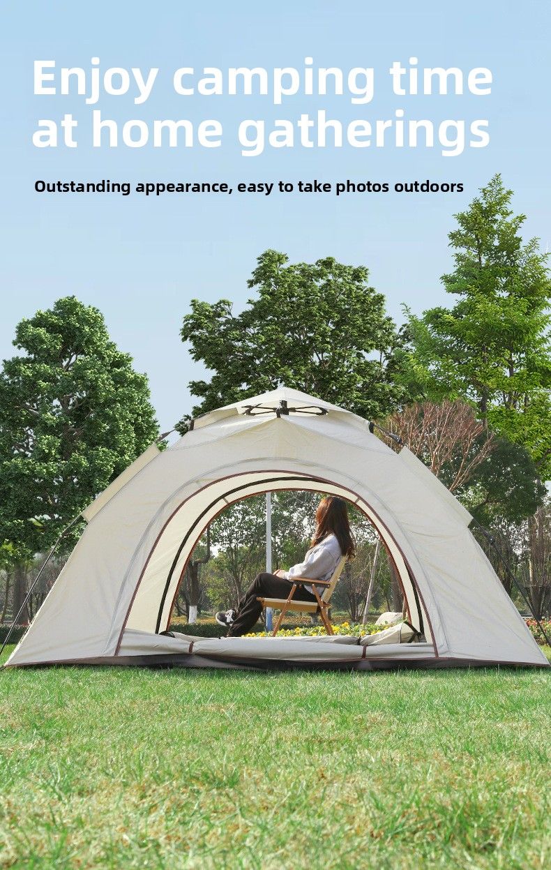 Tenda pieghevole automatica per esterni, portatile, con montaggio rapido, attrezzatura da campeggio, tessuto in poliestere spesso, antipioggia e antisole_voghion.com