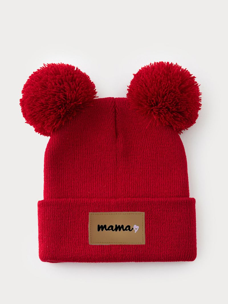 Gorro de punto para mujer con doble pompón - Mezcla de algodón suave, gorro de invierno cálido para mujer, elegante y cómodo, perfecto para el clima frío_voghion.com