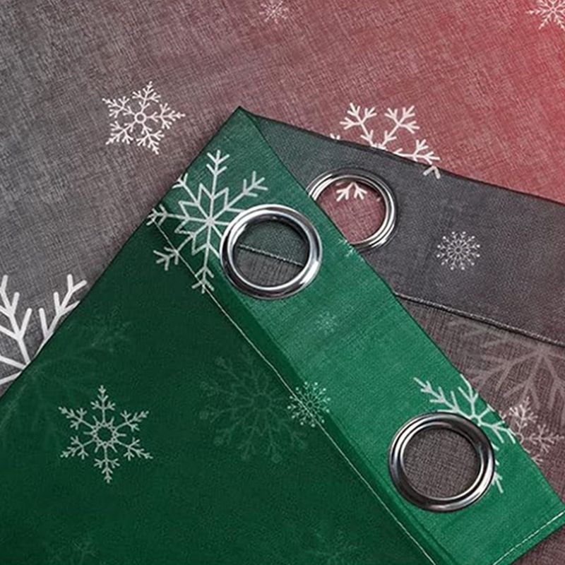 Curtains Christmas Snowflake Sheer Curtains Colorful Digital Print Voile Window Drapes With Ring Top Ready To Hang_voghion.com