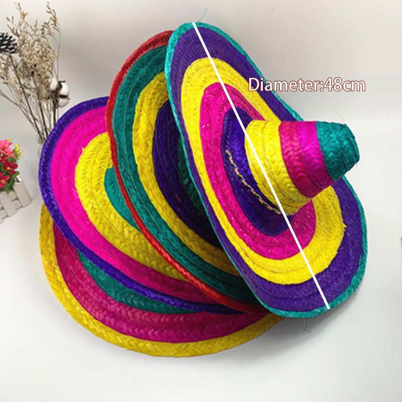 Moda all'aperto Carnevale Sombrero Uomo Donna Festa Messicano Naturale Paglia Cappello da Sole Tesa Larga Panama Cappelli da Pescatore Regolabile Retro_voghion.com