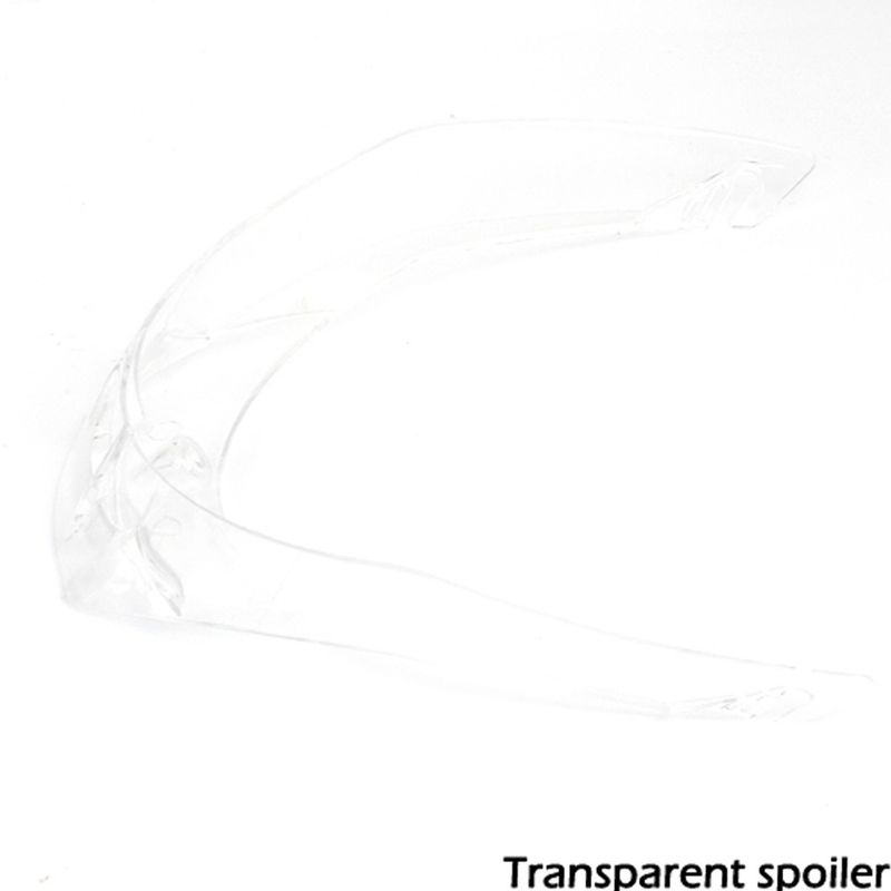 Viseira integral para capacete 0700E - Antiembaçante, alta transparência, proteção UV (opções fumê, fumê e transparente) com spoiler traseiro (preto/transparente)_voghion.com