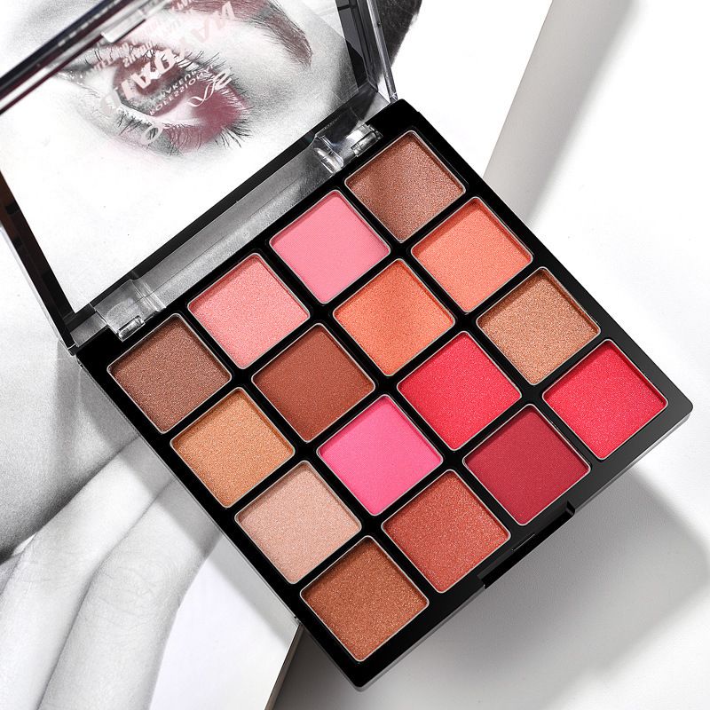 Pretty 16-Color Peach Blossom Pearlescent Palette Earth Color Matte Nude Makeup Beginner Not Easy To Smudge Eyeshadow_voghion.com
