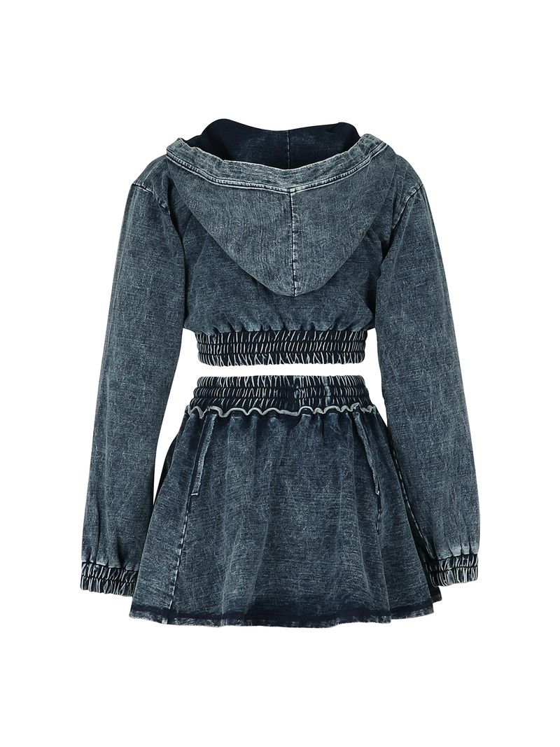 Dameskleding Denim Rok Pak Gewassen Denim Jas Sexy Korte Rok Lente Herfst Zomer_voghion.com