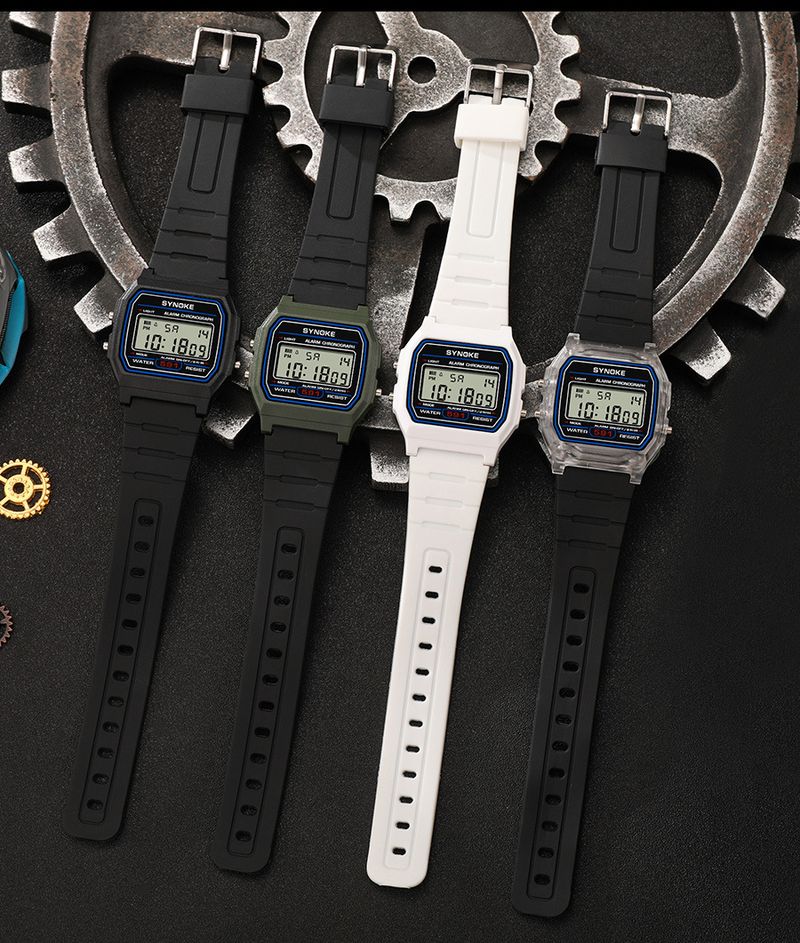 Retro Digital Sports Watch For Men And Women - Lightweight Square Design, 30M Waterproof, PU Strap, Multiple Color Options Small Square Spot_voghion.com