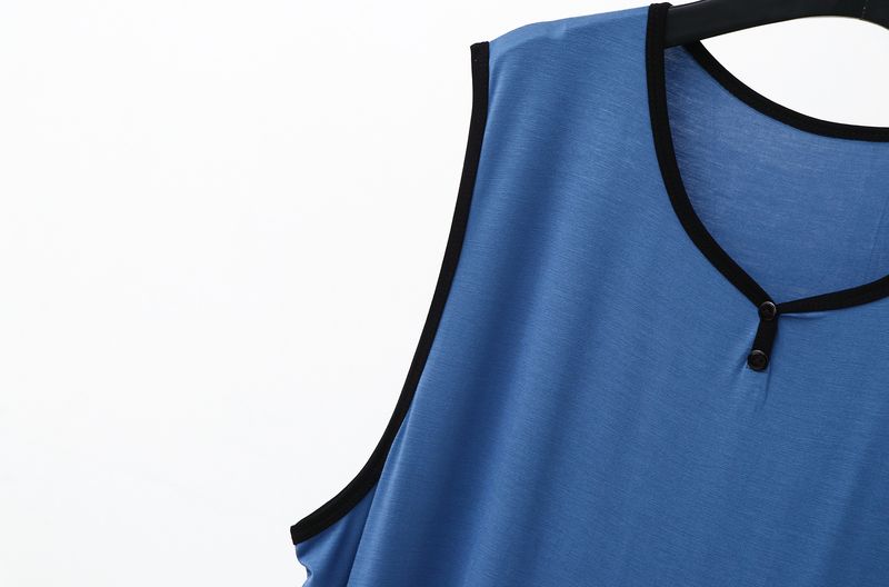 Modal Pyjamas Herren Lange Weste Lässig Lose Integrierte Große Größe Loungewear Bademantel Kleid-XL_voghion.com